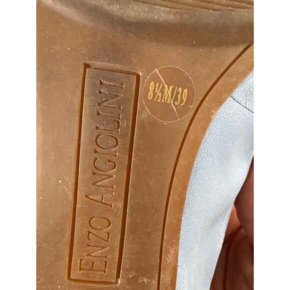 Enzo Angiolini Periwinkle Blue Leather Flat Loafers Womens 8.5 Classic Preppy - Picture 9 of 9